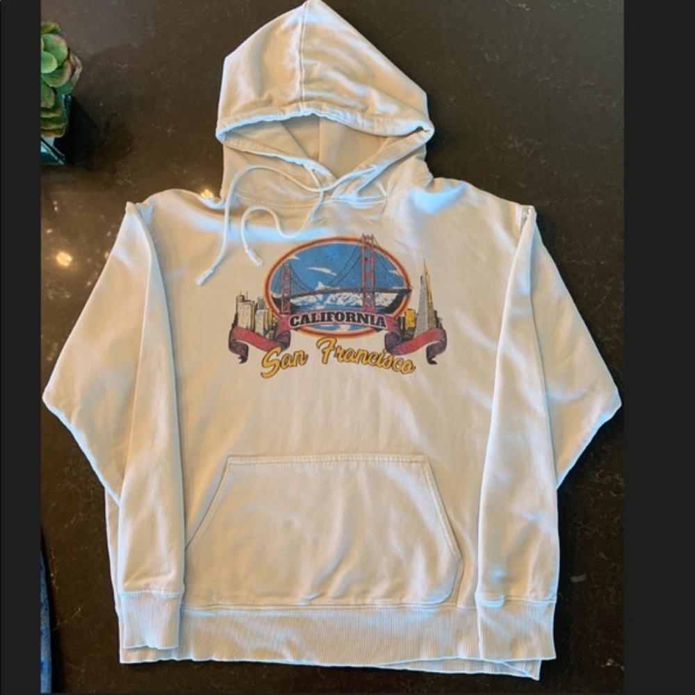Brandy Melville San Francisco white hoodie